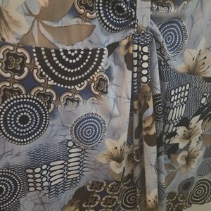 Ing Blue and Cream Patterned Tank Top